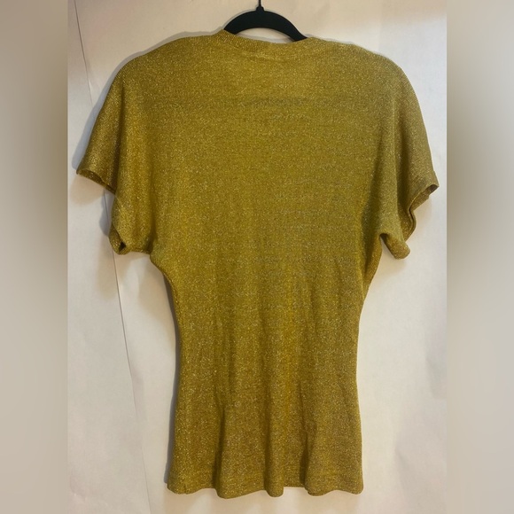 Vintage Cache Woman’s Gold Metallic Pullover Top Blouse Size Medium - Picture 3 of 8